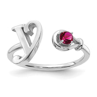 10KW Letter Y with Birthstone Ring