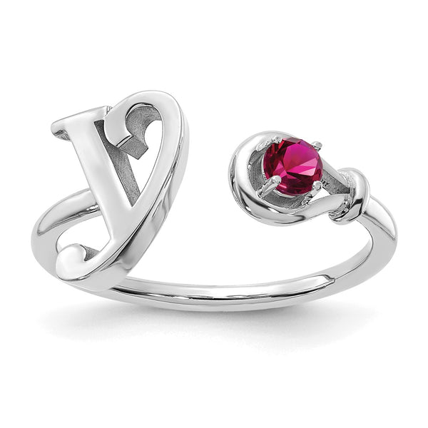 10KW Letter Y with Birthstone Ring
