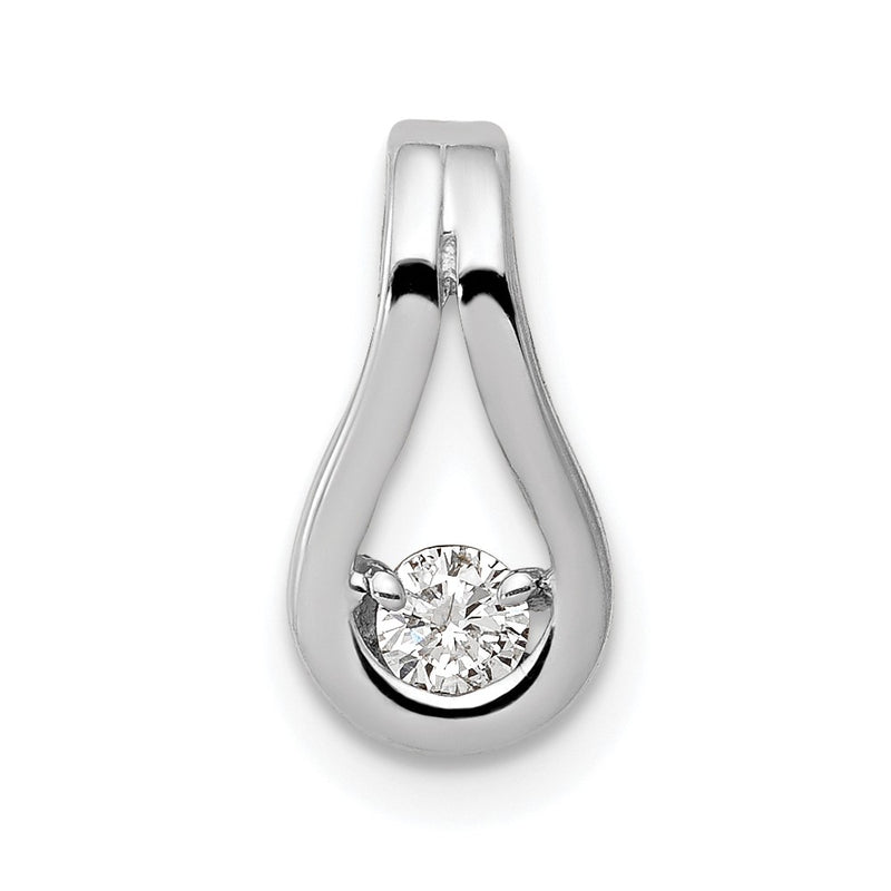 14k White Gold 2.8mm VS Diamond Teardrop Shape Slide Pendant