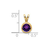 14k 6mm Amethyst bezel pendant