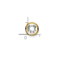 14k 6mm Cubic Zirconia Bezel Pendant