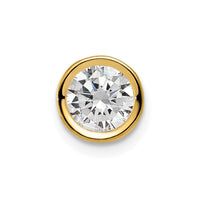 14k 6mm Cubic Zirconia Bezel Pendant