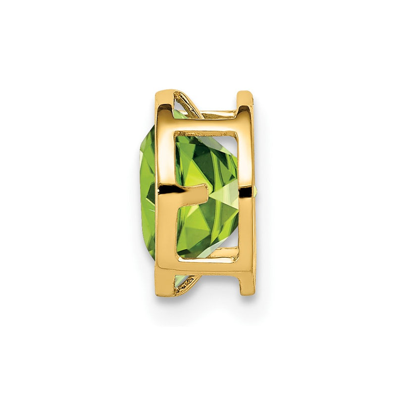 14k 7mm Peridot bezel pendant