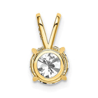 14k 7mm Cubic Zirconia pendant
