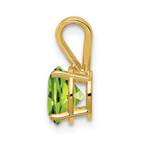 14k 7mm Peridot pendant