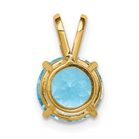 14k 8mm Blue Topaz pendant