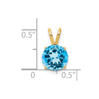 14k 8mm Blue Topaz pendant