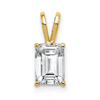 14k 7x5mm Emerald Cut Cubic Zirconia pendant