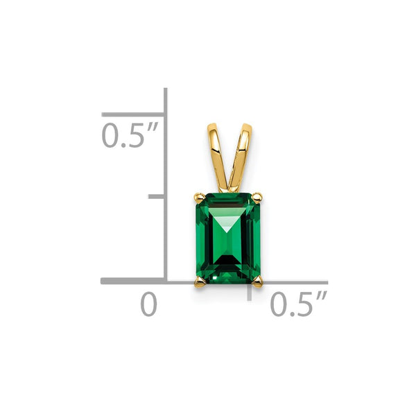 14k 7x5mm Emerald Cut Mount St. Helens pendant