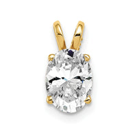 14k 8x6mm Oval Cubic Zirconia pendant