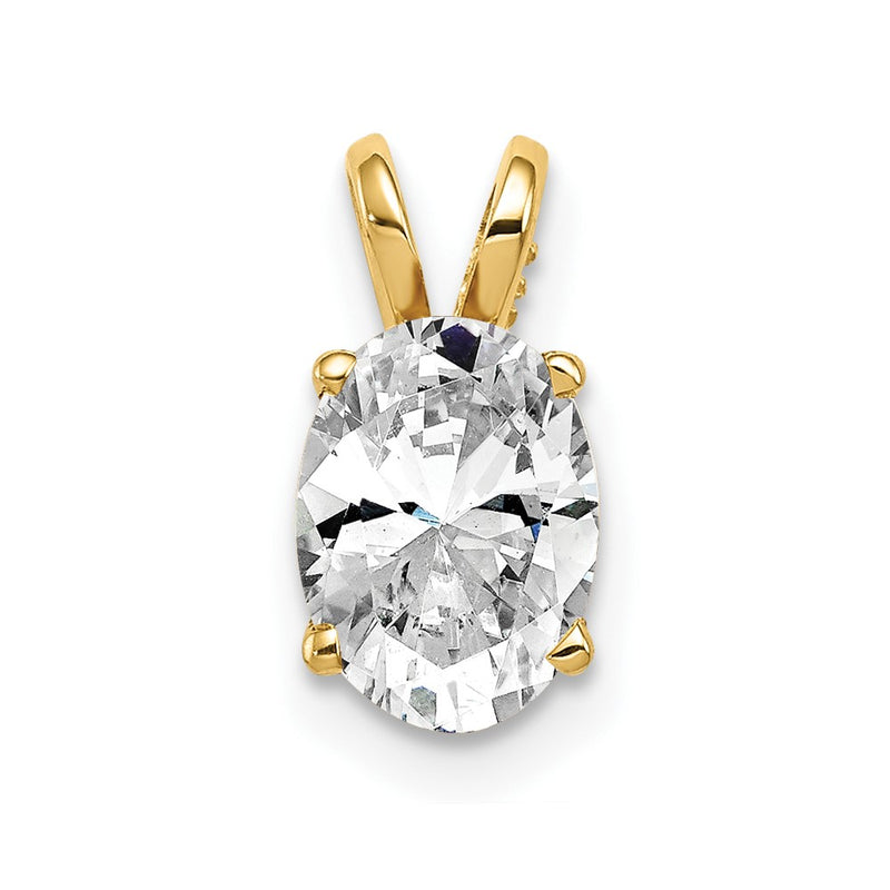 14k 8x6mm Oval Cubic Zirconia pendant