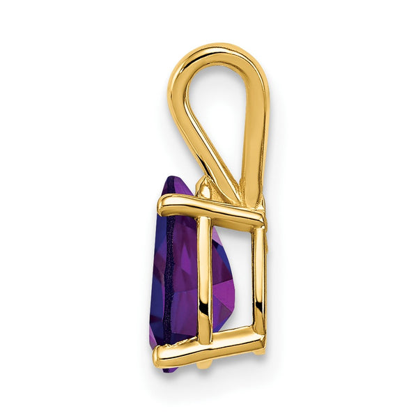 14k 8x5mm Pear Amethyst pendant
