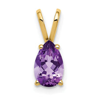 14k 8x5mm Pear Amethyst pendant