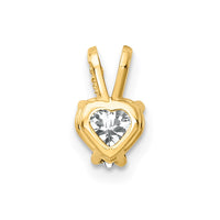 14k 5mm Heart Cubic Zirconia pendant