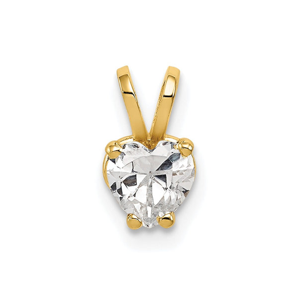14k 5mm Heart Cubic Zirconia pendant