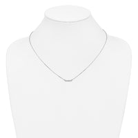 14k White Gold Diamond Tiny Bar Necklace