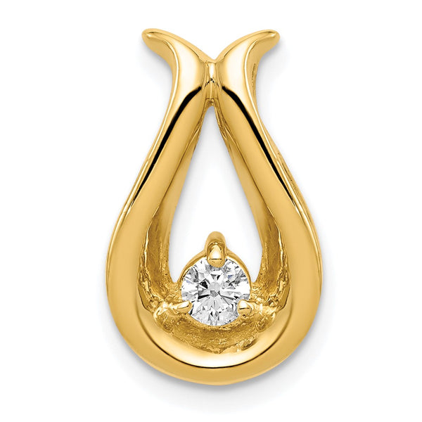 14k 3.4mm AA Diamond Teardrop Shape Chain Slide