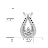 14k White Gold 3.4mm AAA Diamond Teardrop Shape Chain Slide