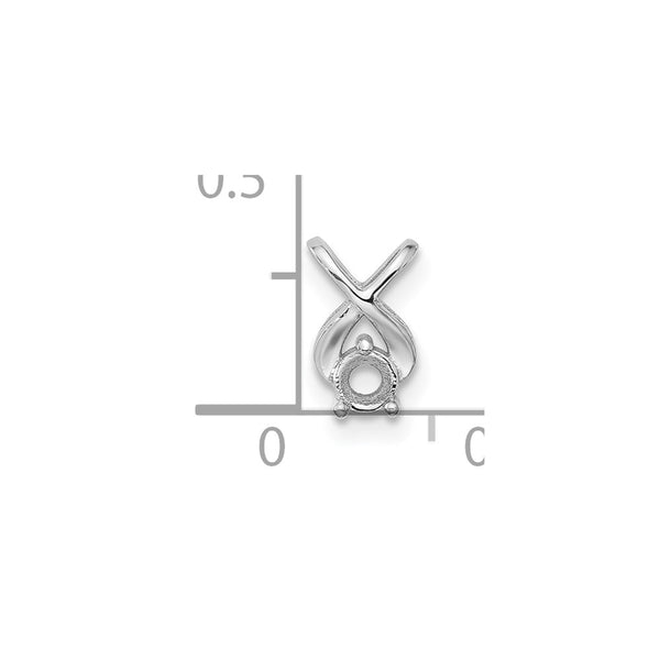 14k White Gold Holds 2.9mm Stone, Chain Slide Mounting