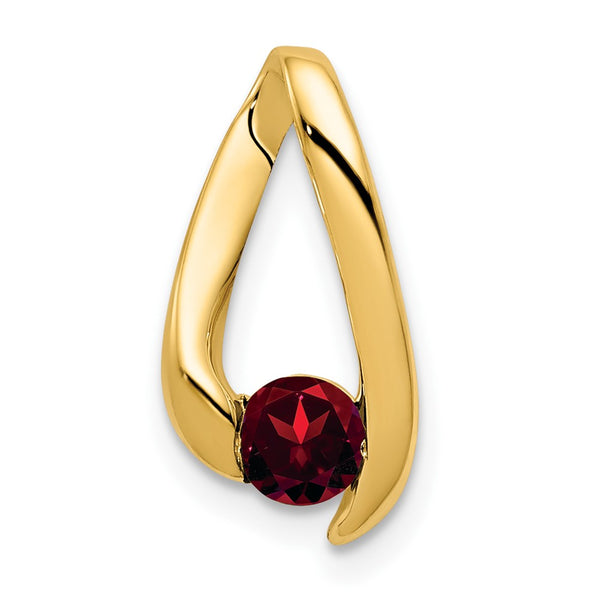 14k 4mm Garnet pendant