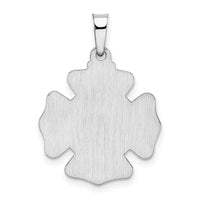 14k White Gold Polished and Satin St Florian Badge Pendant
