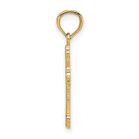 14k Gold Polished Small Budded Cross