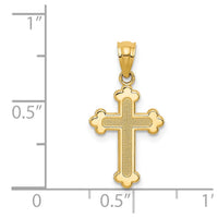 14k Gold Polished Small Budded Cross