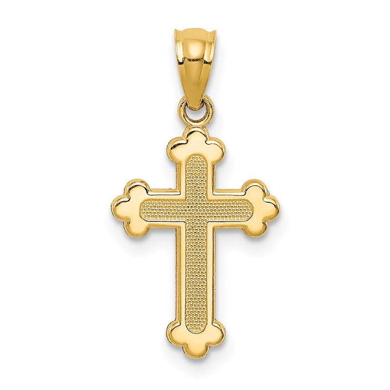 14k Gold Polished Small Budded Cross
