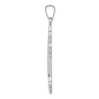 14k White Gold Polished Fleur de Lis Cross Pendant