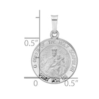 14k White Gold Polished and Satin Hollow Queen of Holy Scapular Medal