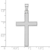 14k White Gold Florentine Satin Cross Pendant