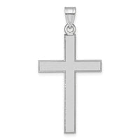 14k White Gold Florentine Satin Cross Pendant