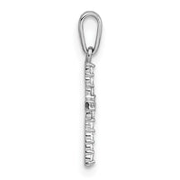 14k White Gold Polished CZ Cross Pendant