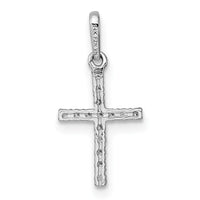 14k White Gold Polished CZ Cross Pendant