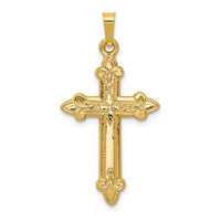 14k Fleur De Lis Cross Pendant