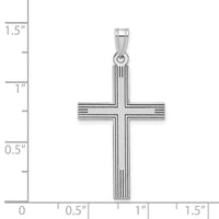 14k White Laser Etched Cross Charm