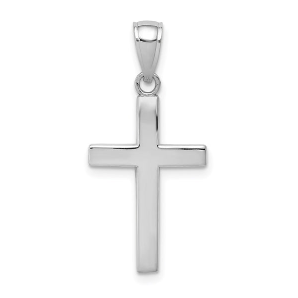 14k White Gold Polished Cross Charm