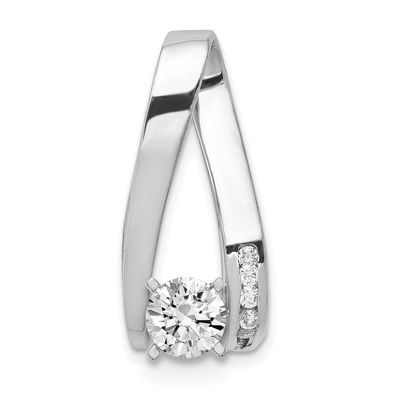 14k White Gold AA Diamond Semi Mount Peg slide