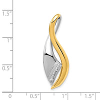 14k Two-Tone A Diamond Twisted Ribbon Slide