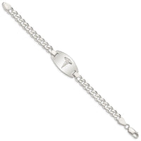 Sterling Silver Medical Jewelry Curb Link Bracelet