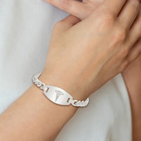 Sterling Silver Medical Jewelry Curb Link Bracelet