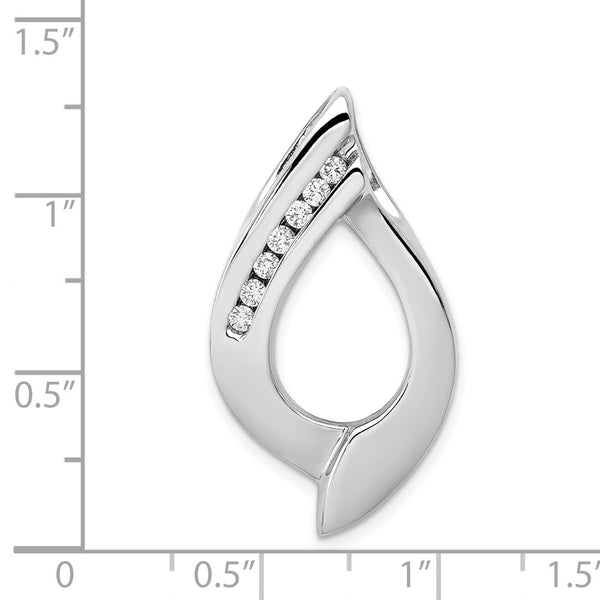 14k White Gold Holds 7-1.9mm stones, AA Diamond Slide