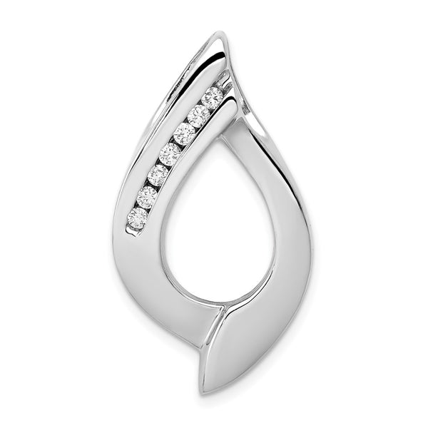 14k White Gold Holds 7-1.9mm stones, AA Diamond Slide
