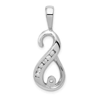 14k White Gold 6-1.9mm AAA Diamond Semi-mount Peg Slide