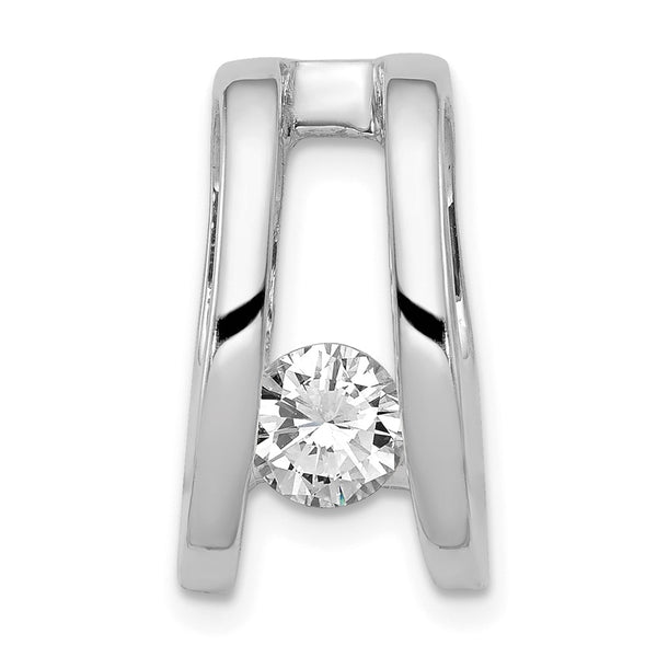 14k White Gold AAA 5.25mm Diamond Slide