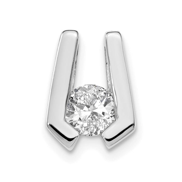 14k White Gold Holds 4.5mm Stone, Slide Mounting