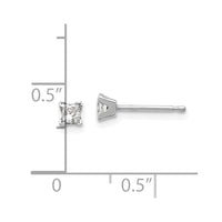 14k White Gold AA Quality Complete Princess Cut Diamond Earrings