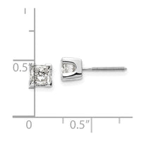 14k White Gold 1ct AAA Quality Complete Princess Cut Diamond Earrings