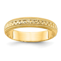14k 3mm Design Etched Wedding Band