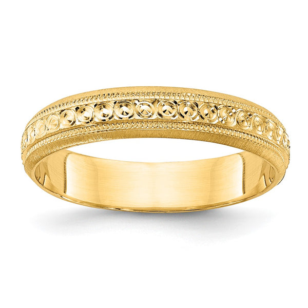 14k 3mm Design Etched Wedding Band